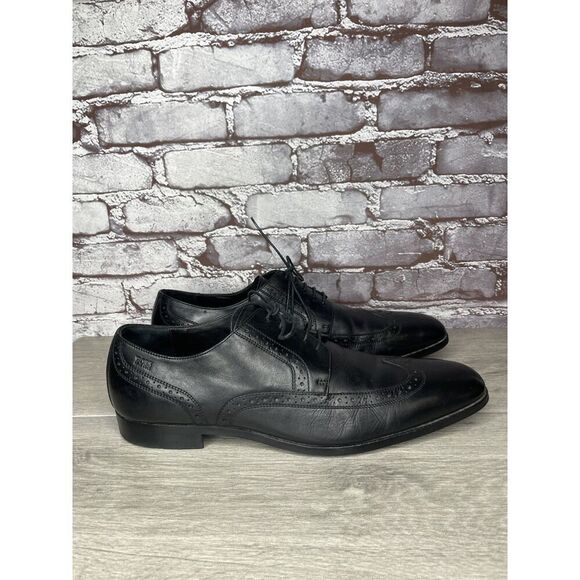 Boss Hugo Boss Black Leather Wingtip Oxfords Dress Shoes Men\'s Sz 12M US/45EU main image 9